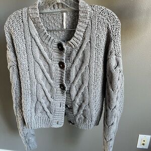 Free People Bonfire Cable Knit Cardigan
